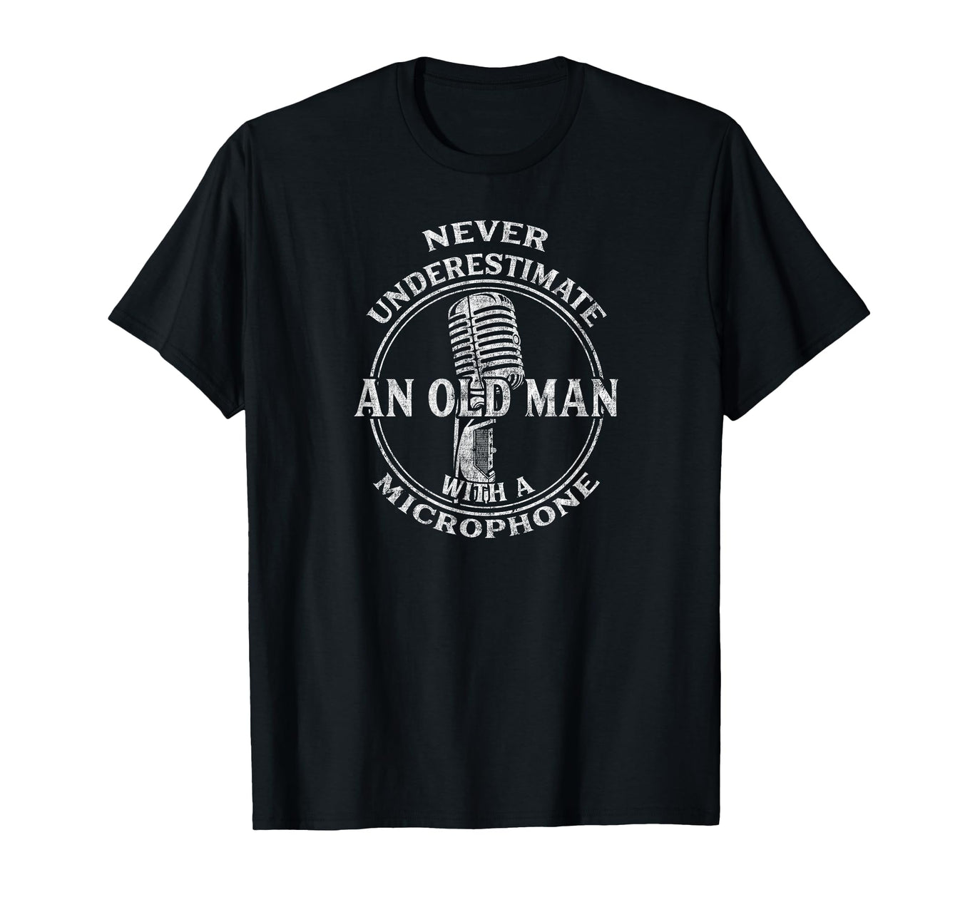 Funny Vintage Microphone Graphic T-Shirt for Music Lovers and Humor Enthusiasts