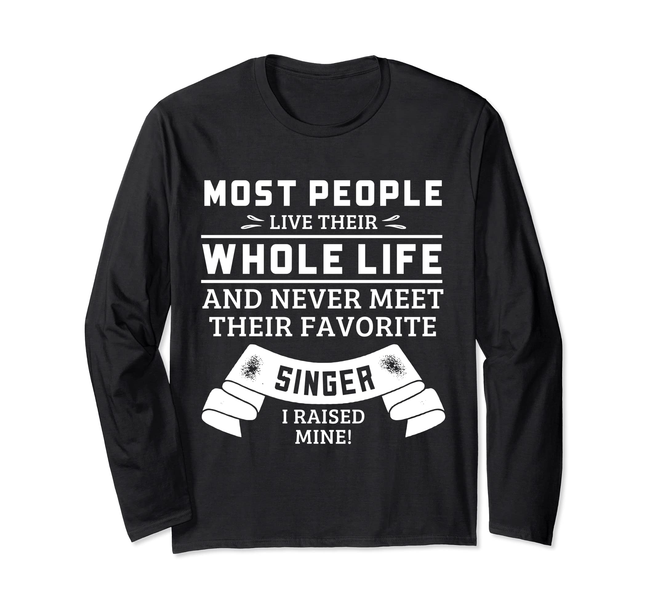Stylish Black Long Sleeve T-Shirt for Proud Moms of Favorite Singers