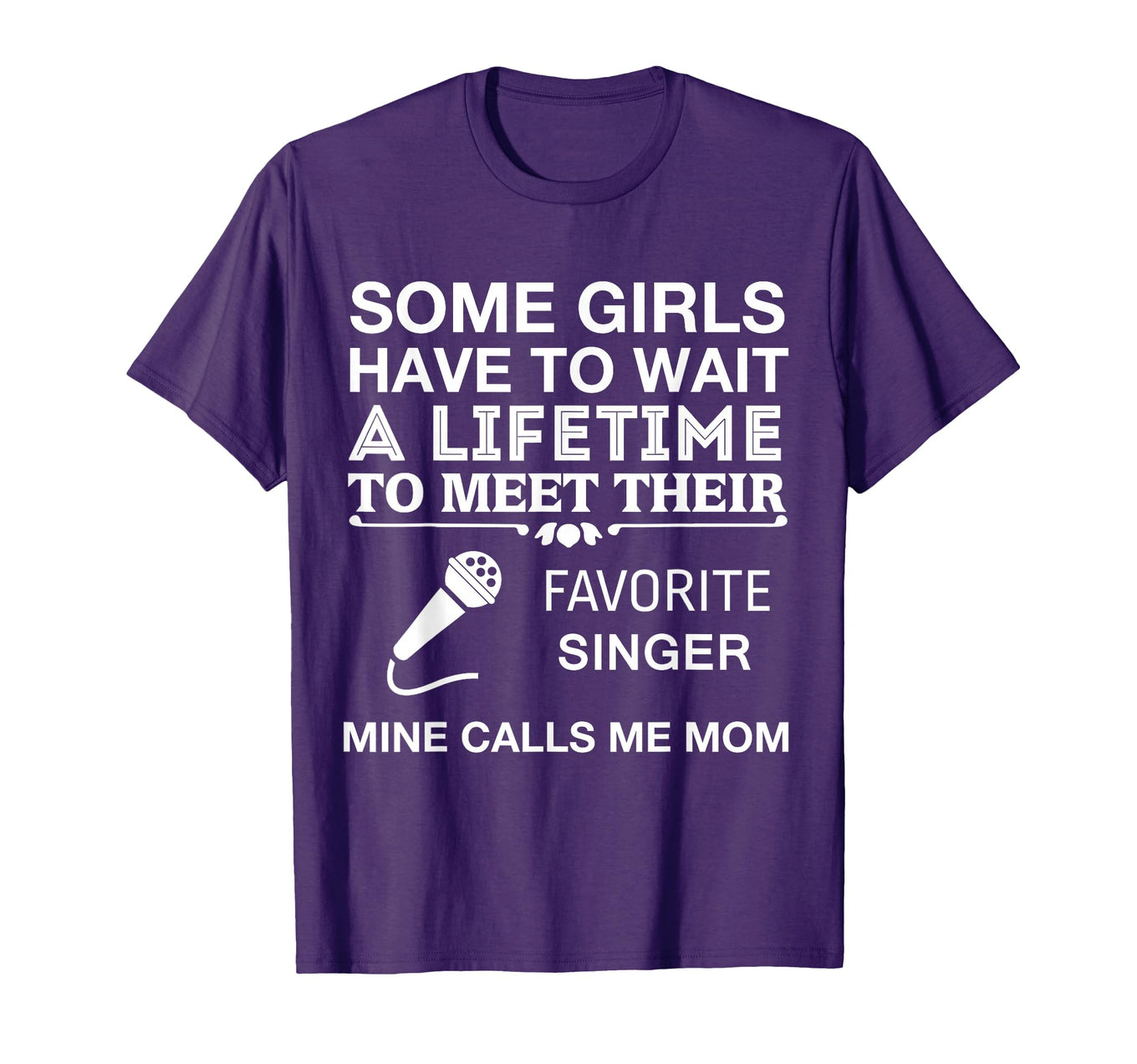 Purple My Favorite Singer Calls Me Mom T-Shirt for Proud Mothers with Microphone Graphic