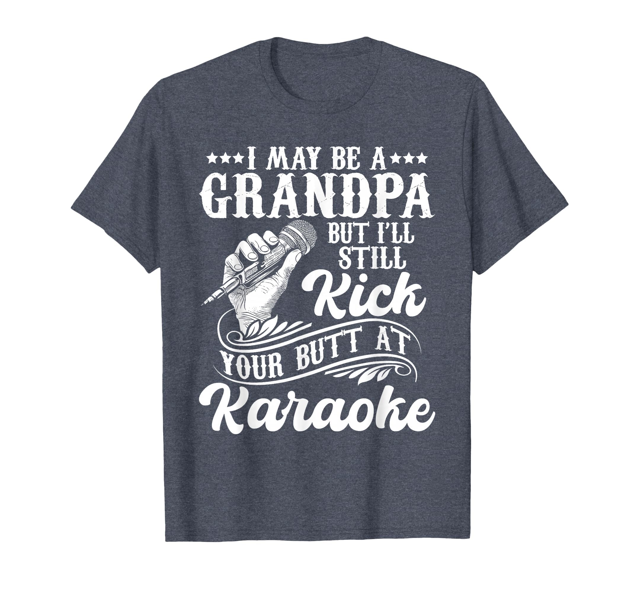 Vintage Grandpa Karaoke Singer T-Shirt for Music Lovers and Enthusiasts
