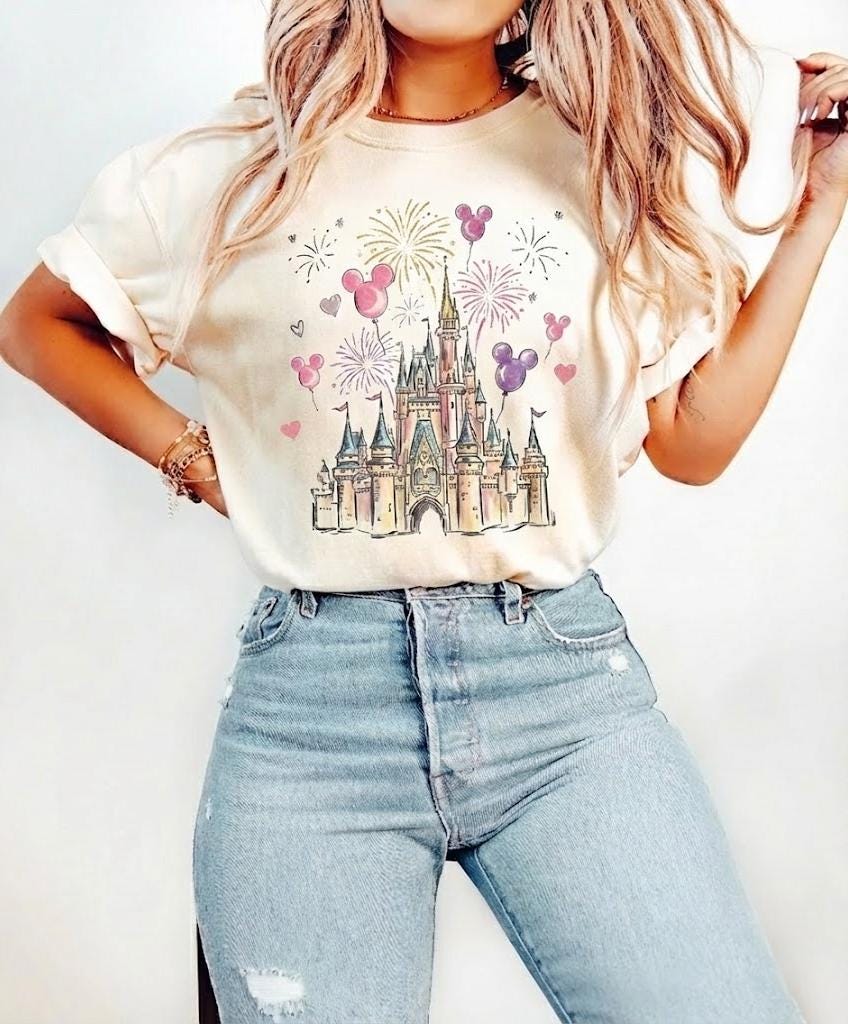 Vintage Whimsical Castle Family Matching Comfort Colors Shirt for Magical Moments